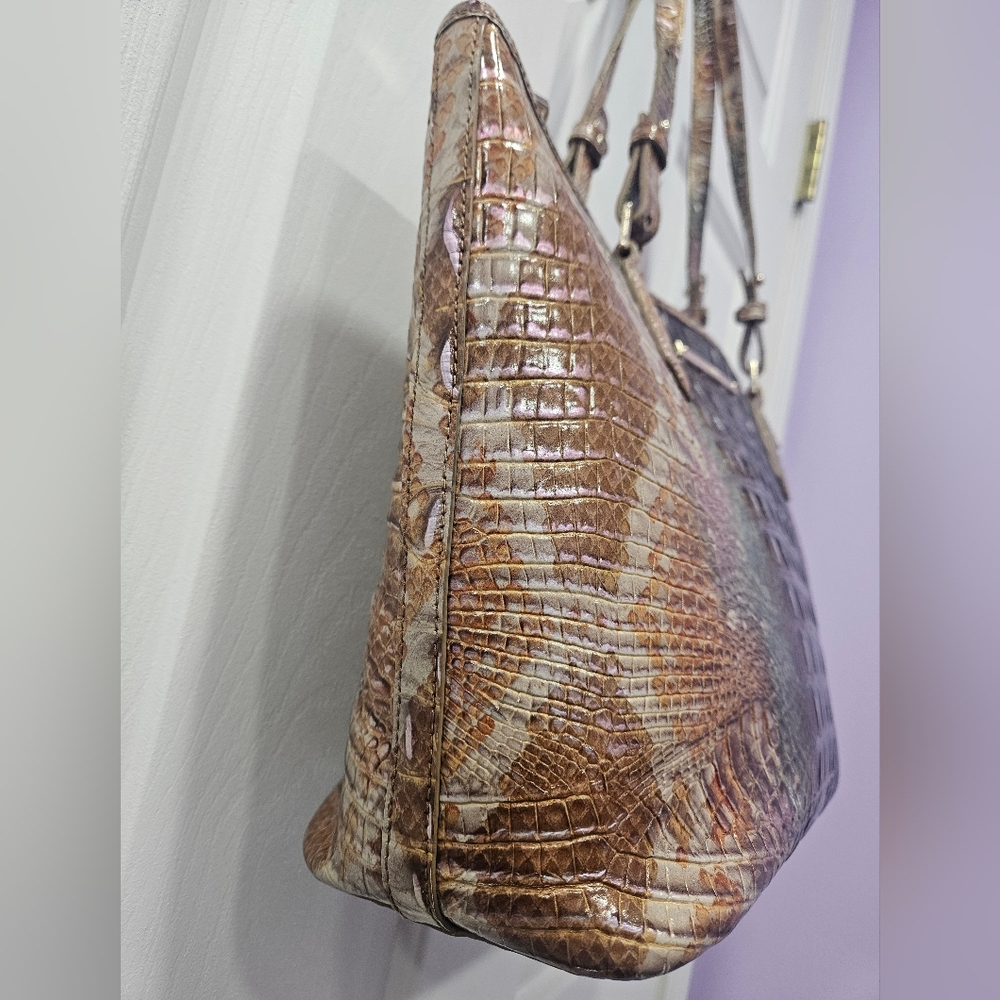 Brahmin Medium Asher Tote Truffle Python Ombre Me… - image 4